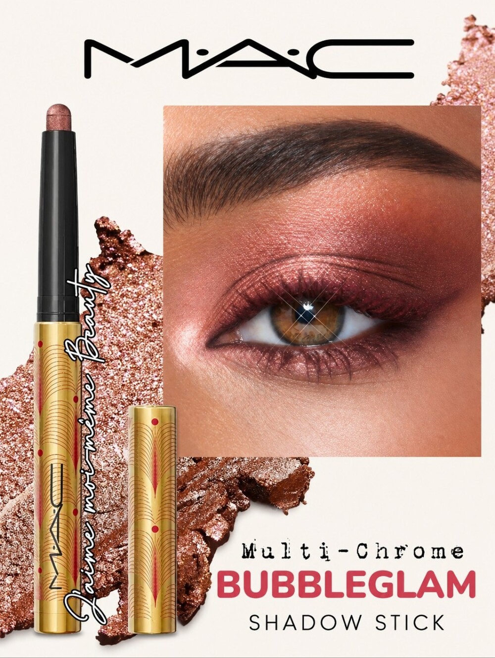 MAC LIMITED BUBBLEGLAM Cosmetics Multi-Chrome Eyeshadow Stick - PINK SPARKLE